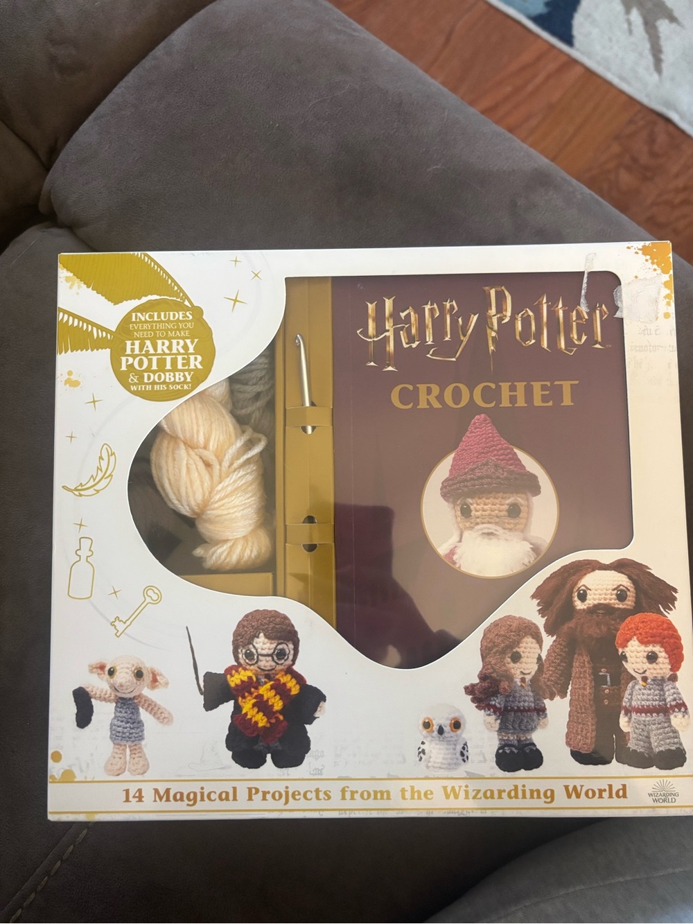 Harry Potter Crochet Kit with Cream and Yellow Yarn